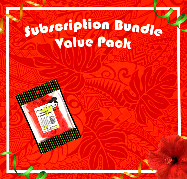 Li Hing Mui Strawberry Belts Subscription Pack - 2.7 oz (Pack of 5) - Food - Leilanis Attic