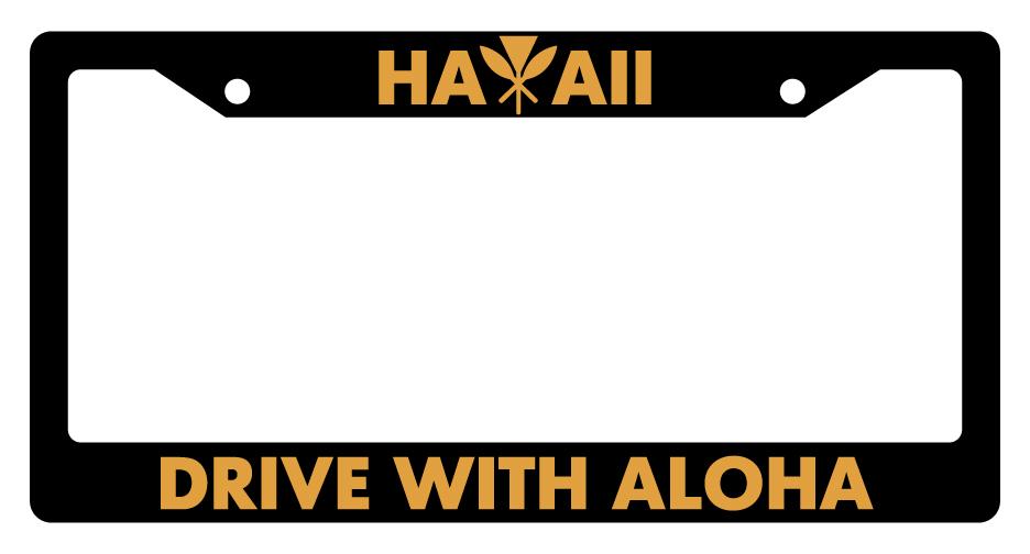 License Plate Frame, “Hawaii, Drive With Aloha” - License Plate Frame - Leilanis Attic