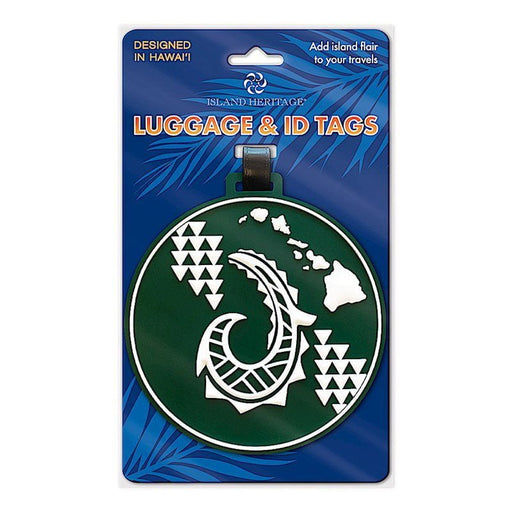 Luggage Tag, “Tribal Hook Green” - Accessories - Leilanis Attic