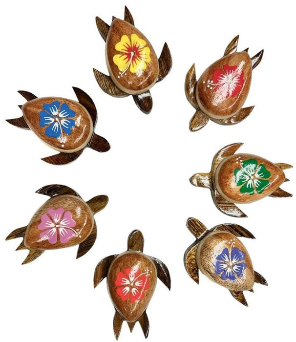 Hibiscus Shell Wooden Honu Magnet DK Hawaiian Collection