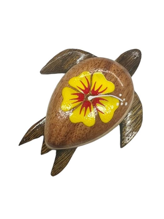 Hibiscus Shell Wooden Honu Magnet DK Hawaiian Collection