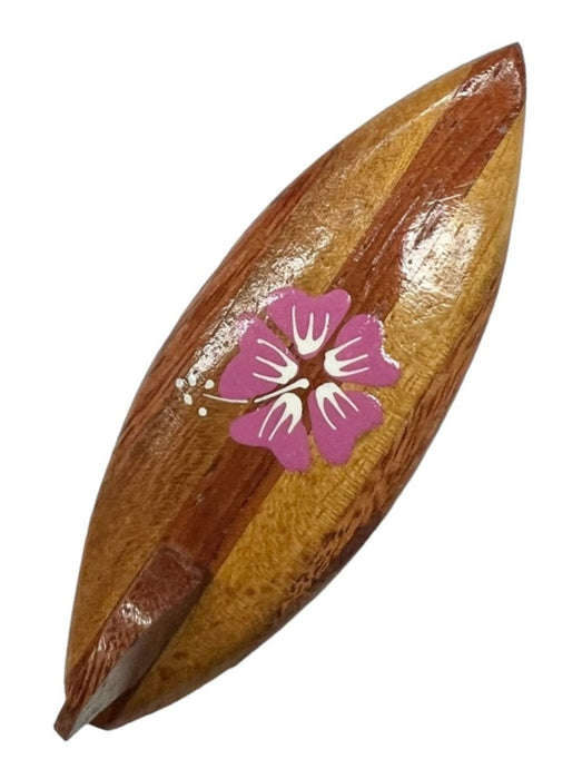 Wooden Surfboard w/ Hibiscus Magnet DK Hawaiian Collection