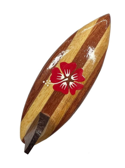 Wooden Surfboard w/ Hibiscus Magnet DK Hawaiian Collection