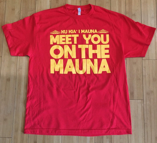 “Meet You On The Mauna” - Mens Mauna Kea Red T-Shirt - T-Shirt - Mens - Leilanis Attic