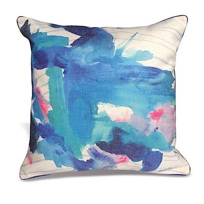 “Ocean Splash”, Cotton Linen Pillow - Pillow - Leilanis Attic