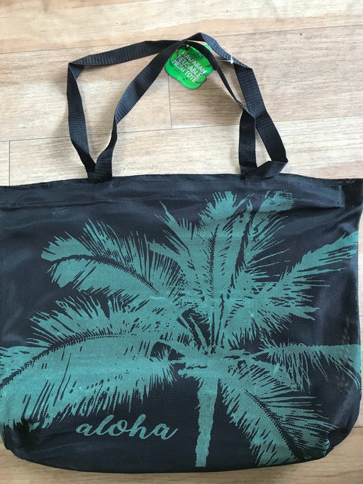 Palm Tree Mint Green Mesh Beach Bag - Bag - Leilanis Attic