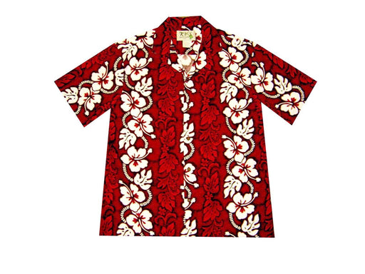Red Aloha Shirt with White Hibiscus - Aloha Shirt - Mens - Leilanis Attic