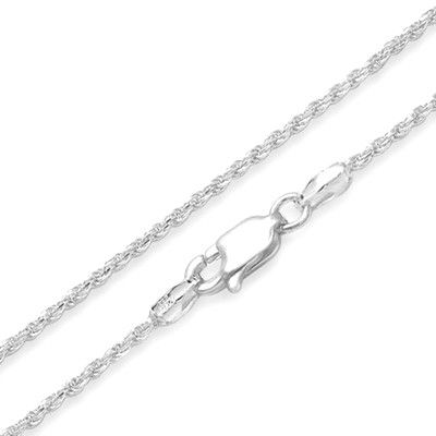 Rhodium Sterling Silver Rope Chain Necklace - Jewelry - Leilanis Attic