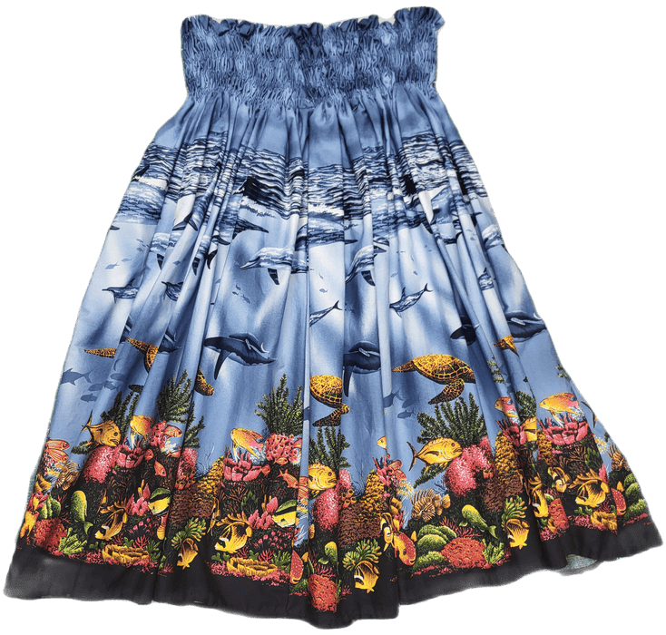 Skirt with underwater scene print