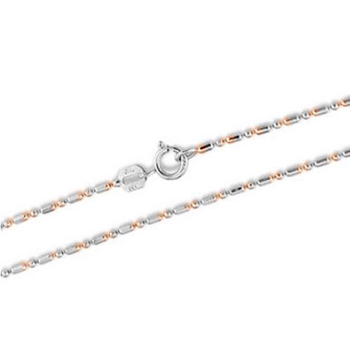 Rose and Silver 2 Tones Bead Chain Necklace, Sterling Silver - Jewelry - Leilanis Attic