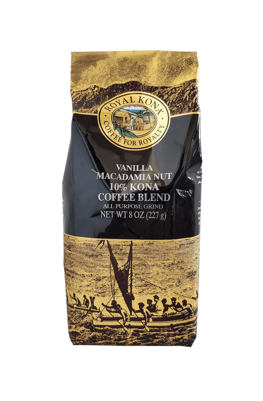 Royal Kona Coffee - Vanilla Macadamia Nut 10% Kona Coffee Blend 8 oz - Food - Leilanis Attic