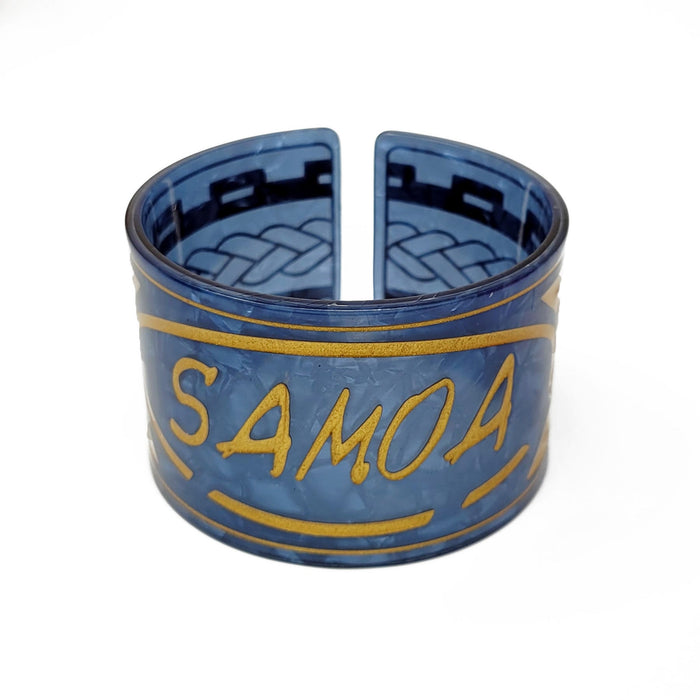 Samoa With Tribal Carved Faux Turtle Shell Bangle Multiple Colors - Bracelet - Leilanis Attic