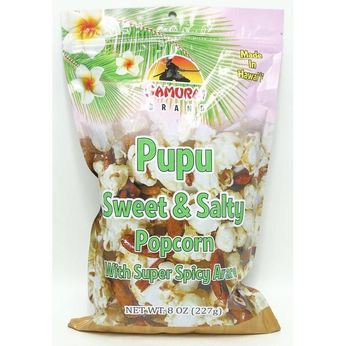 Samurai Pupu Sweet & Salty Popcorn, Spicy Arare 8oz - Food - Leilanis Attic