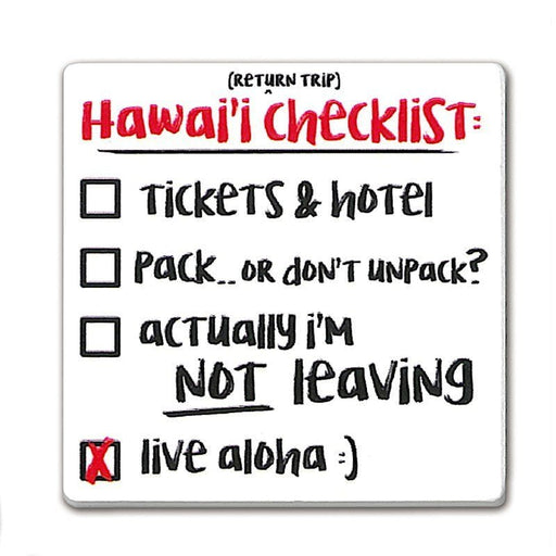 Square Ceramic Magnet, Hawai'i Checklist - Magnet - Leilanis Attic