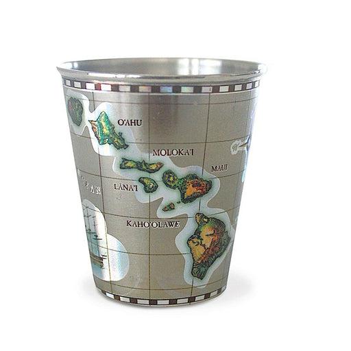 Stainless Steel Foil Shot Glass, Islands of Hawaii - Shot Glasses - Leilanis Attic
