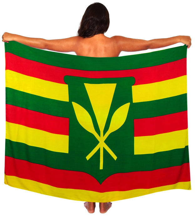 Standard Size Pareo - Kanaka Maoli Flag - Pareo - Leilanis Attic