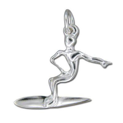 Sterling Silver 3D Surfer with Surfboard Shaped Pendant - Jewelry - Leilanis Attic