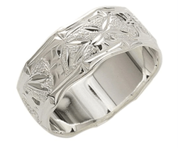 Sterling Silver 8mm Bamboo Cut Out Edge Ring - Ring - Leilanis Attic