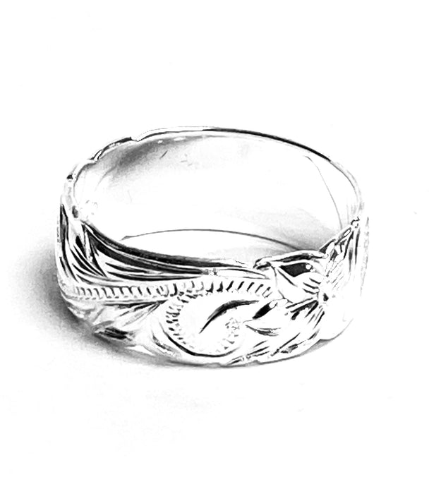 Sterling Silver 8mm Raised "Aloha" Ring - Jewelry - Leilanis Attic