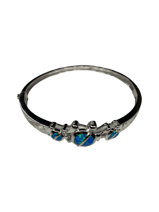Sterling Silver Blue Opal Honu Bracelet - Jewelry - Leilanis Attic