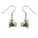 Sterling Silver Hawaiian Koa Wood Heart Shaped Fish Wire Earrings - Earrings - Leilanis Attic