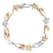 Sterling Silver Hawaiian Tri-Color CZ Slipper and Plumeria Bracelet - Jewelry - Leilanis Attic