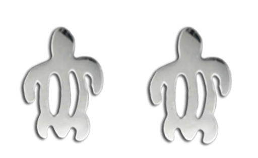 Sterling Silver Honu Outline Earrings - earrings - Leilanis Attic