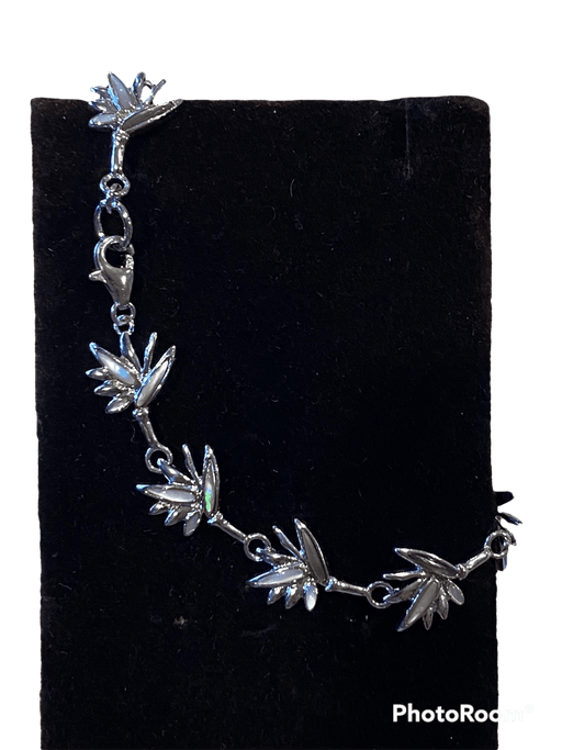 Sterling Silver Mother of Pearl Bird of Paradise Chain Bracelet - Jewelry - Leilanis Attic