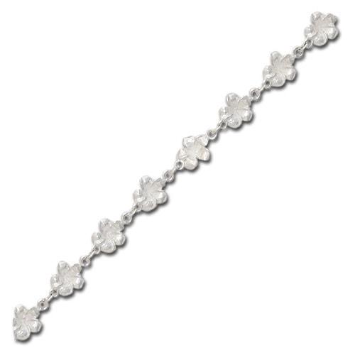 Sterling Silver Plumeria Bracelet, 8mm - Jewelry - Leilanis Attic