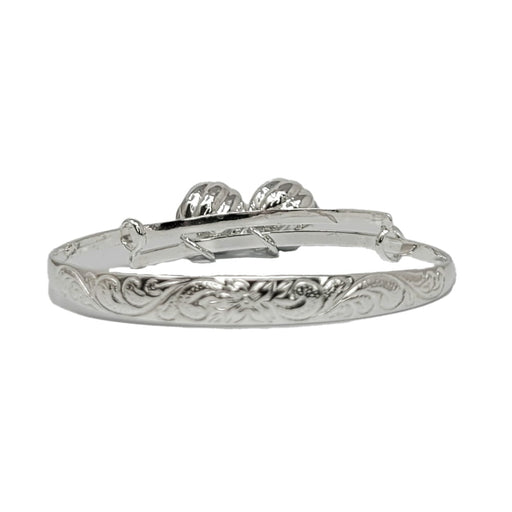 Sterling Silver Queen Scroll and Ball Baby Bangle - Jewelry - Leilanis Attic