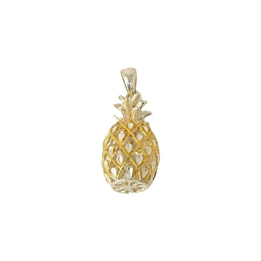 Sterling Silver Two Tone Gold Hawaiian Pineapple Pendant - Jewelry - Leilanis Attic