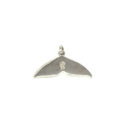 Sterling Silver Whale Tail Pendant with Hawaiian Koa Wood Inlay - Pendant - Leilanis Attic