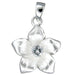 Sterling Silver White Sand CZ Plumeria Pendant (XL) - Jewelry - Leilanis Attic