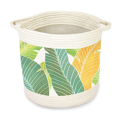 Storage Basket Tropical Leaves Green - Large - Storage Basket - Leilanis Attic