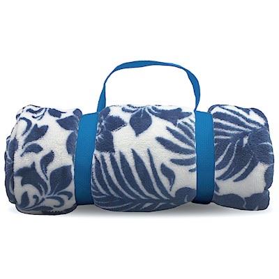 Travel Blanket “Hibiscus Floral” Blue - Blanket - Leilanis Attic