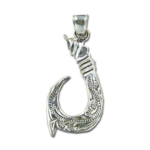 Tribal Hook Scroll Sterling Silver Pendant - Jewelry - Leilanis Attic