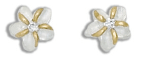 Two Tone Plumeria Earrings, 4 sizes - Earrings - Leilanis Attic