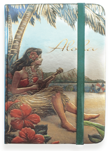 "Vintage Hawaii" Foil Notebook with Elastic Band - Stationery - Leilanis Attic