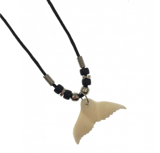 Whale Tail Pendant With Black Cord Necklace - Jewelry - Leilanis Attic