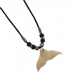 Whale Tail Pendant With Black Cord Necklace - Jewelry - Leilanis Attic