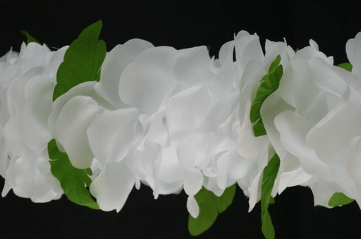 White Flower Lei with Leaves - Lei - Silk - Leilanis Attic