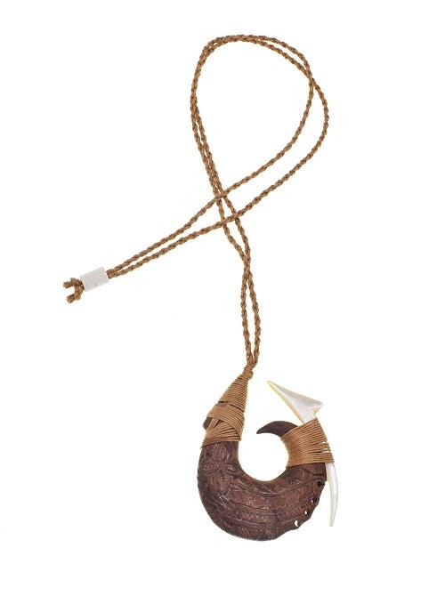 Wood Fish Hook and Mother of Pearl Pendant Necklace - Jewelry - Leilanis Attic