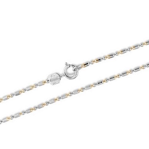 Yellow and Silver 2 Tones Bead Chain Necklace, Sterling Silver - Jewelry - Leilanis Attic