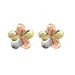 14KT Gold Tri-color Plumeria Stud Earrings - Leilanis Attic