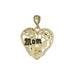 14KT Yellow Gold Plumeria with "MOM" Heart Shaped Pendant - Leilanis Attic