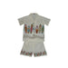 Ky's International Aloha Shirt - Boys Set 2 / White KY's Boys Hawaiian Cabana Set, Surfboard Border