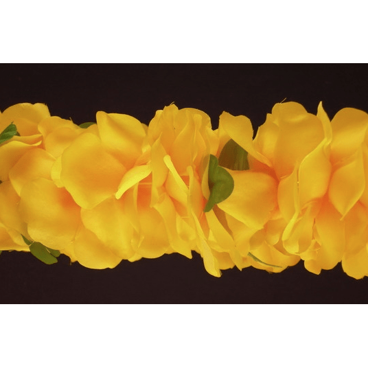 J & L Trading House Lei - Silk Golden Yellow Flower Lei with Leaves
