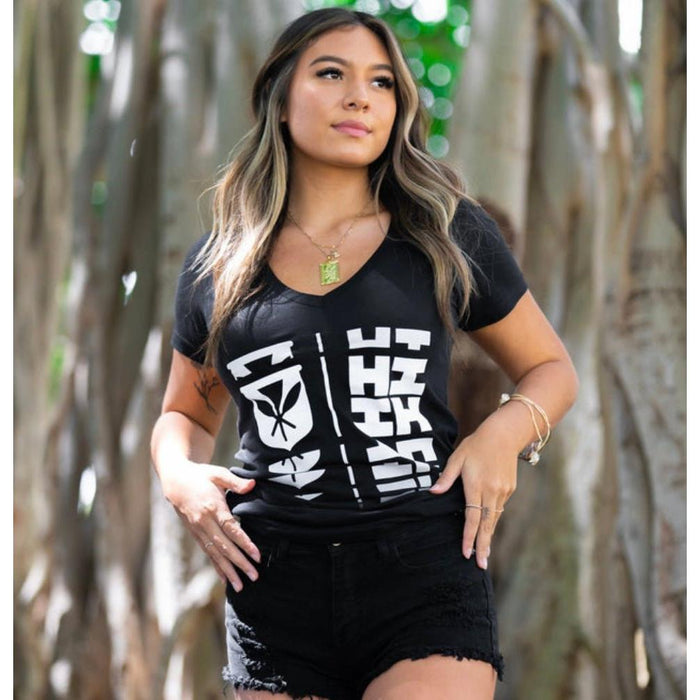 Hawaii's Finest T-Shirt - Womens HI FINEST, “ Rise Up” Womens V-Neck T-shirt