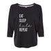 Leilanis Attic T-Shirt - Womens S / Black Leilani’s “Eat Sleep, Hula, Repeat”, Womens Cropped Crewneck