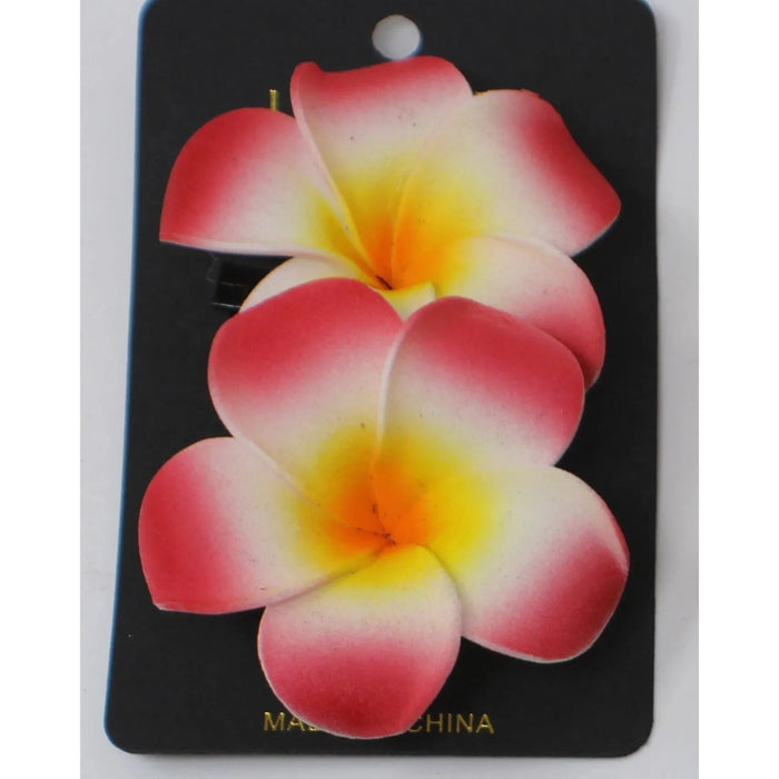 Plumeria Flower Hair Clips Various Colors - 2 Piece Set - Hair Accessories
